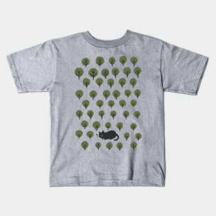 lazy cat nap forest Kids T-Shirt